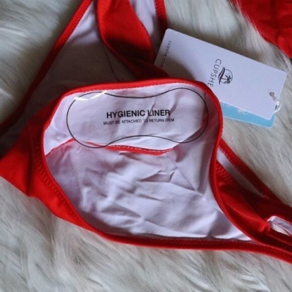 NWT Red Bikini Set Size Medium Sexy Cut Out Bathing Suit - Picture 5 of 9